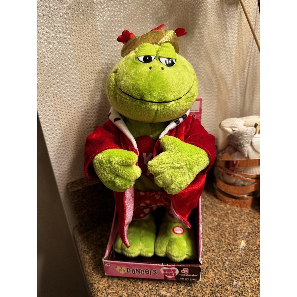 Gemmy Flirty Flashers Flirty Dancers Frog "Kiss Me" Toy Valentine's Day READ